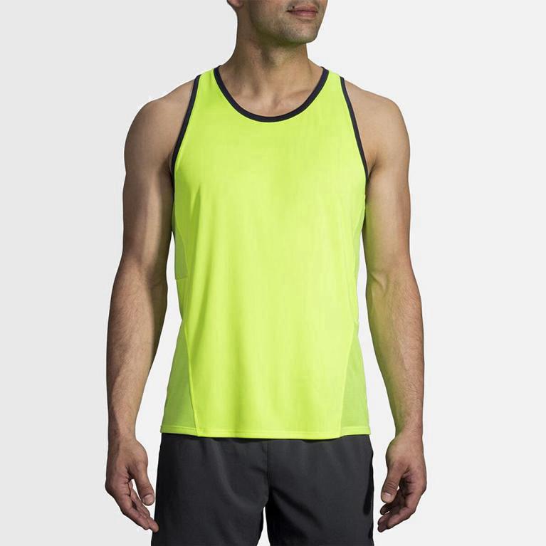 Brooks Stealth NZ - Men's Running Tank Top - Yellow (37602-BRMW)